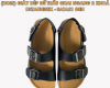 Giày sandal đế trấu 2 khóa nam nữ màu TRẮNG Sata21T