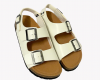 Giày sandal đế trấu 2 khóa nam nữ màu TRẮNG Sata21T