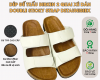 Dép đế trấu Birken DOUBLE STICKY STRAP 2 QUAI XÉ DÁN đế TPR Detaunisex - DETA25D-TPR ĐEN