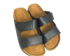 Dép đế trấu Birken DOUBLE STICKY STRAP 2 QUAI XÉ DÁN đế TPR Detaunisex - DETA25D-TPR ĐEN