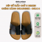 Dép dế trấu đi mưa chữ H đen phong cách Hermers  DETA14D