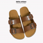 Dép đế trấu 2 khóa màu Bò nam nữ – Deta21B