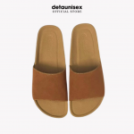 Dép đế trấu quai bảng ngang quai da lộn DETAUNISEX - DETA12 BÒ
