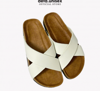 Dép đế trấu 2 quai chéo Birken thời trang công sở Detaunisex thấm hút mồ hôi chân - DETA23T-TPR