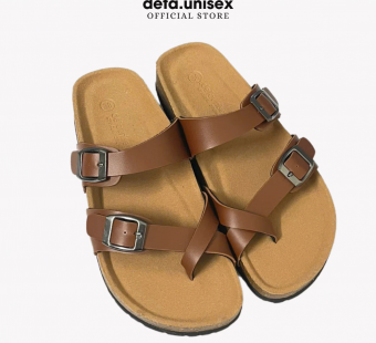 Dép đế trấu xỏ ngón màu bò - Deta22B