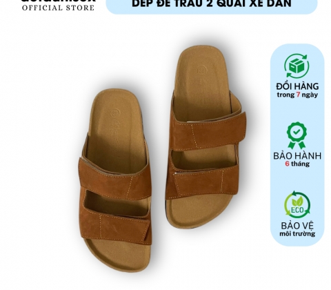 Dép đế trấu 2 quai ngang xé dán nam nữ Birken - DETA25BD