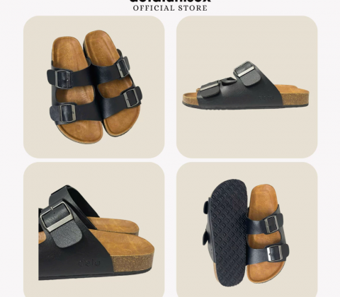 Dép đế trấu quai ngang 2 khoá Birken phong cách văn phòng Detaunisex - DETA21D-TPR