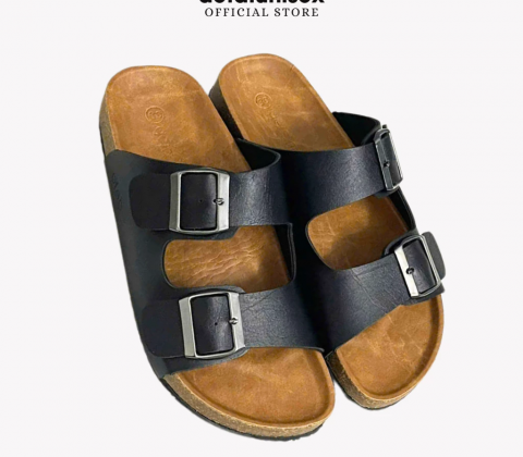 Dép đế trấu quai ngang 2 khoá Birken phong cách văn phòng Detaunisex - DETA21D-TPR
