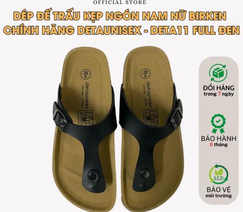 Dép đế trấu kẹp ngón nam nữ màu Trắng Deta11F
