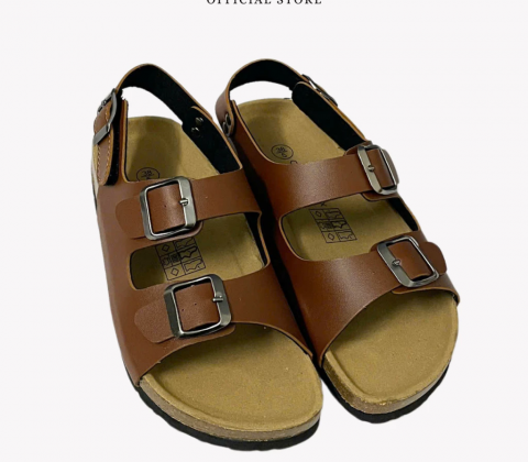 Giày sandal đế trấu 2 khóa nam nữ màu TRẮNG Sata21T