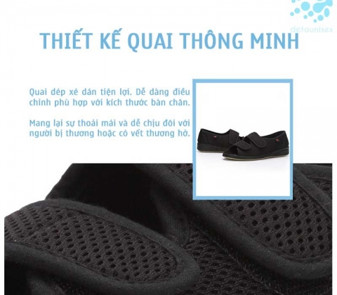 Giày cho người tiểu đường kiểu dáng 2 quai êm chân – TIDU01