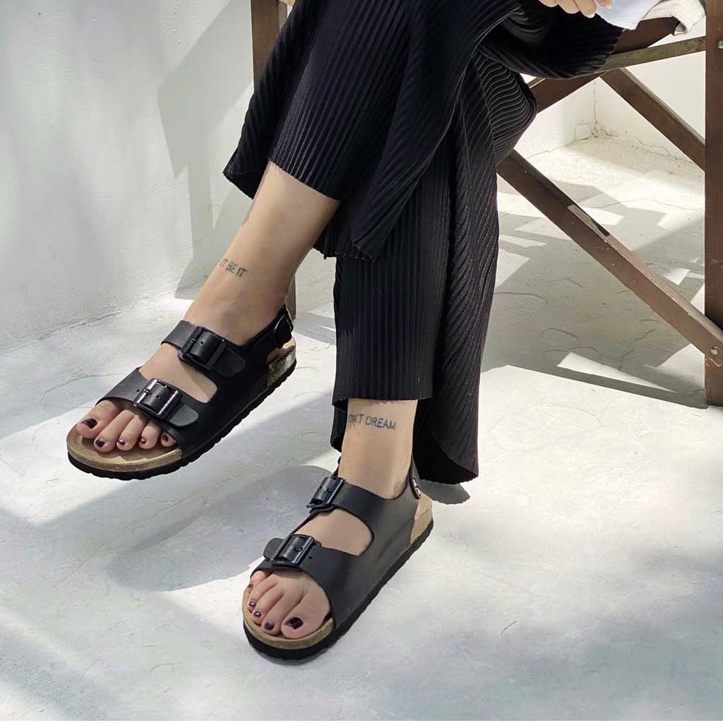 Giày sandal đế trấu 2 quai cho học sinh